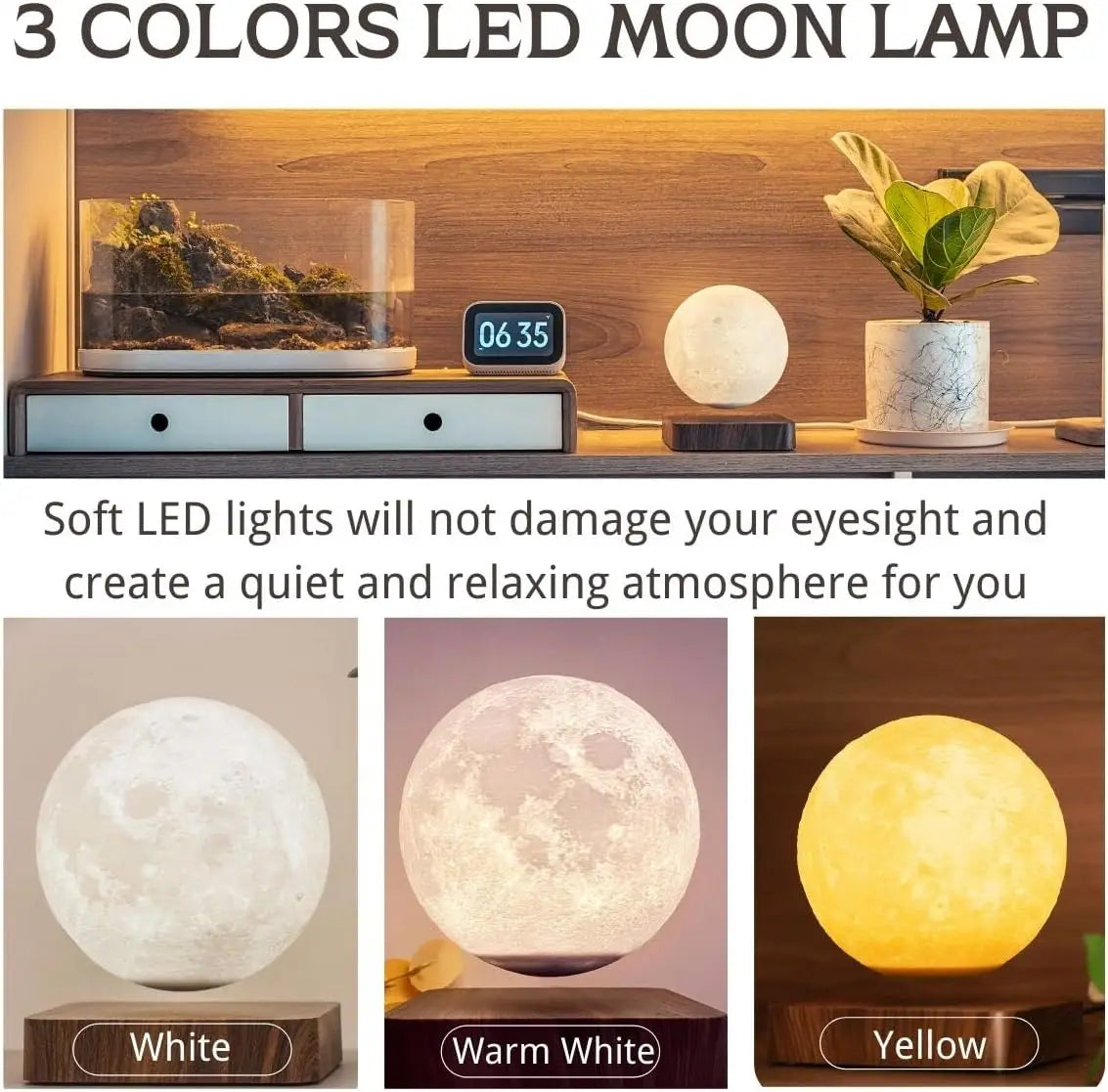 Levitating Moon Lamp, Magnetic Floating Moon Lamp