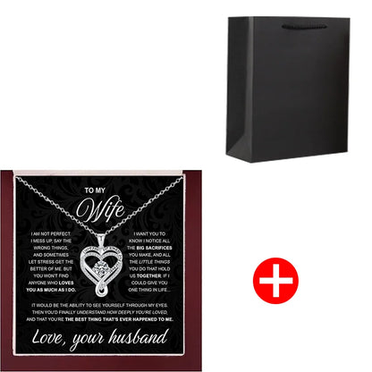 To My Wife From Husband 925 Silver Eternal Heart Necklace