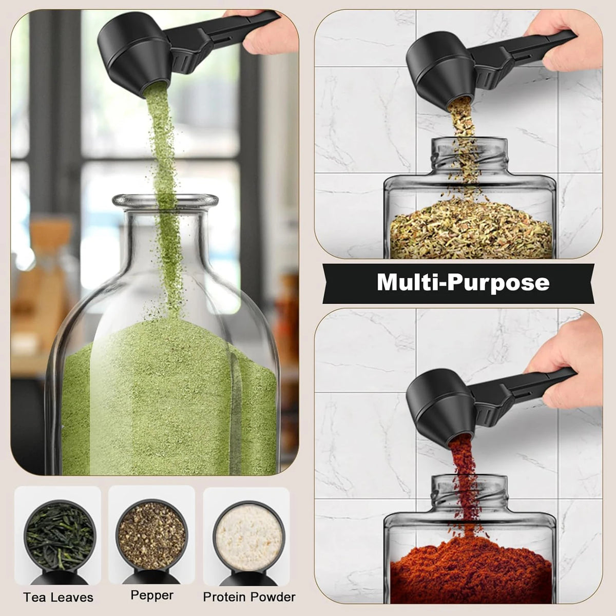 Creative Sliding Leakproof Coffee Scoop Protein Powder