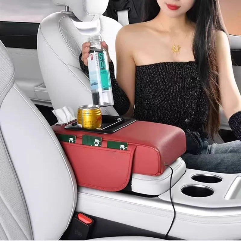 Usb Portcar Armrest Box Booster Pad With Usb Port Multi-Function