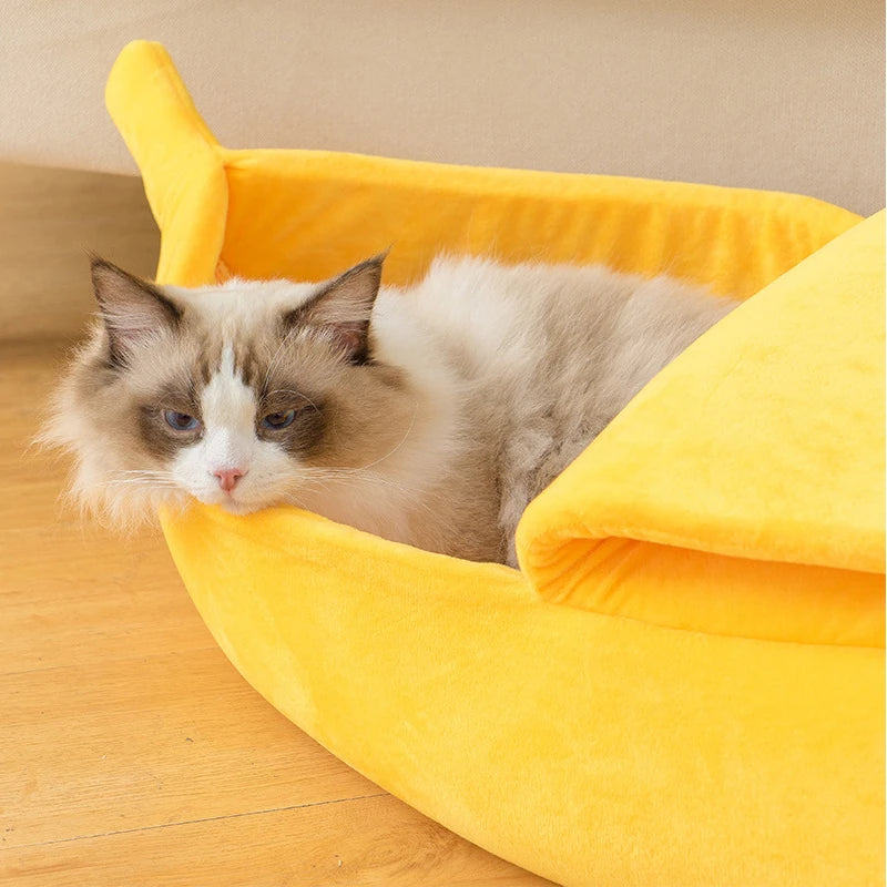 Cute Cats Beds Deep Sleep Comfort In Winter Bed Banana Shape