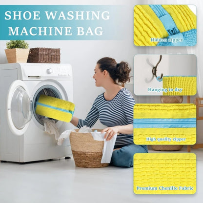 Shoe Washing Machine Bag with Liquid Shoe Brush Set