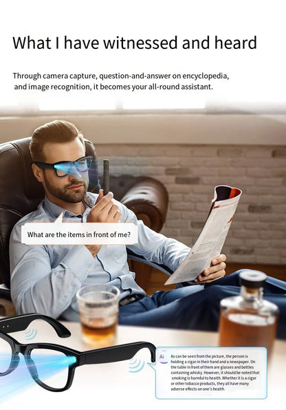 HOMEFISH M02 AI Smart Glasses with 4K Camera Bluetooth