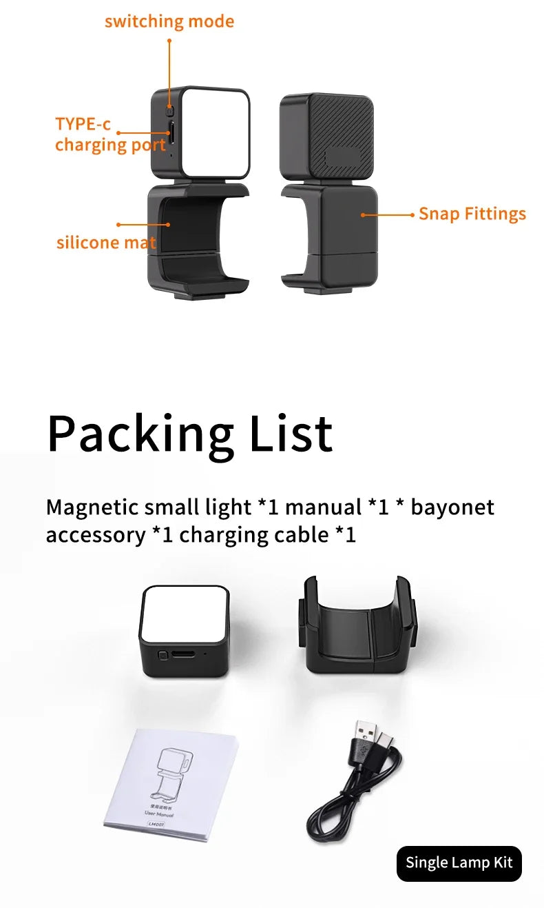 Mini Magnetic LED Fill Light Photography Lighting Camera