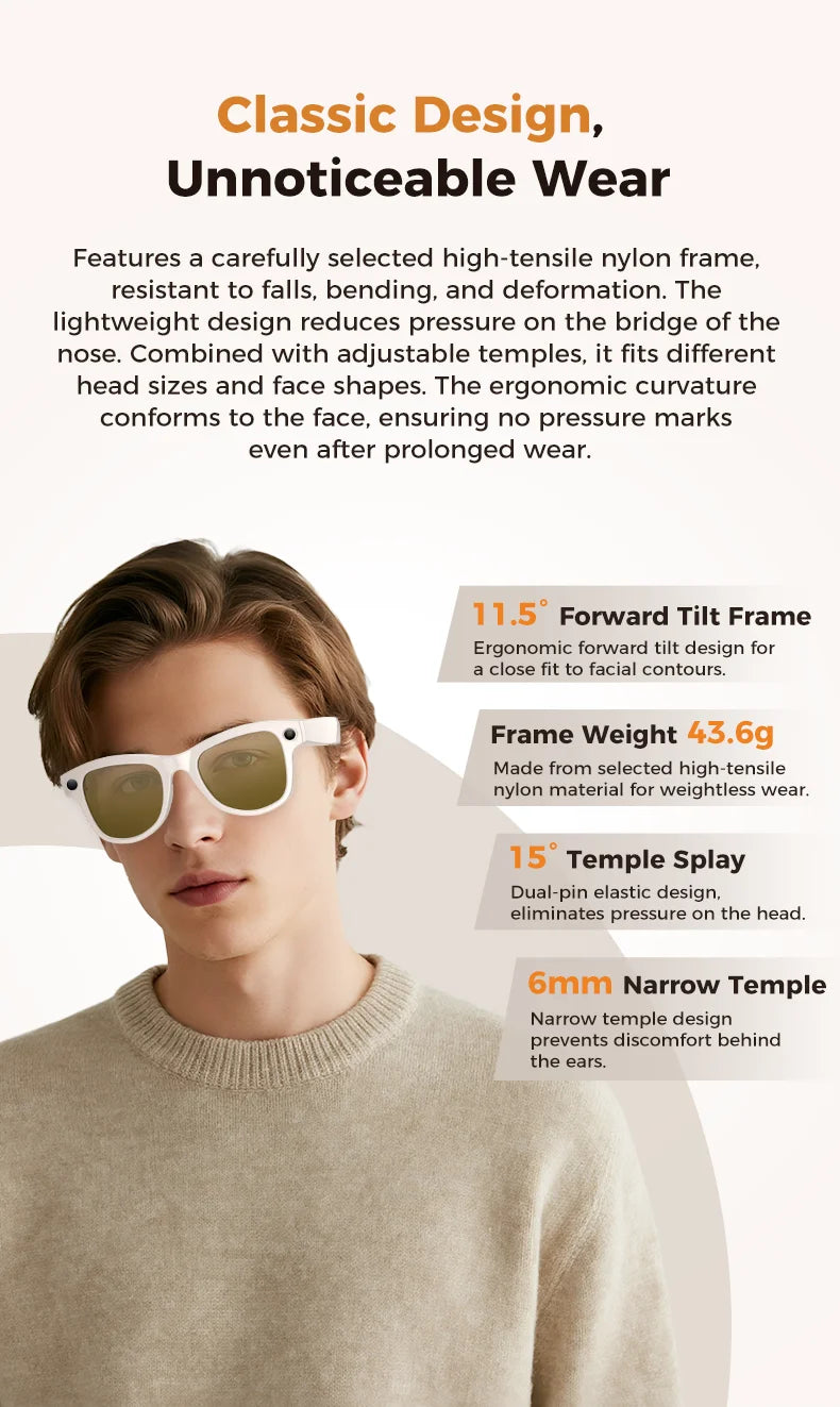 World Premiere Smart AI Glasses 4K HD 800W Pixel Camera
