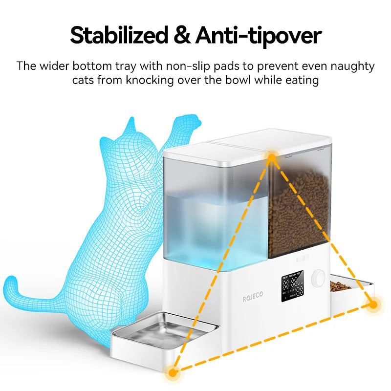 Automatic Pet Feeder Water Fountain 2 in 1 Drinking Feeding