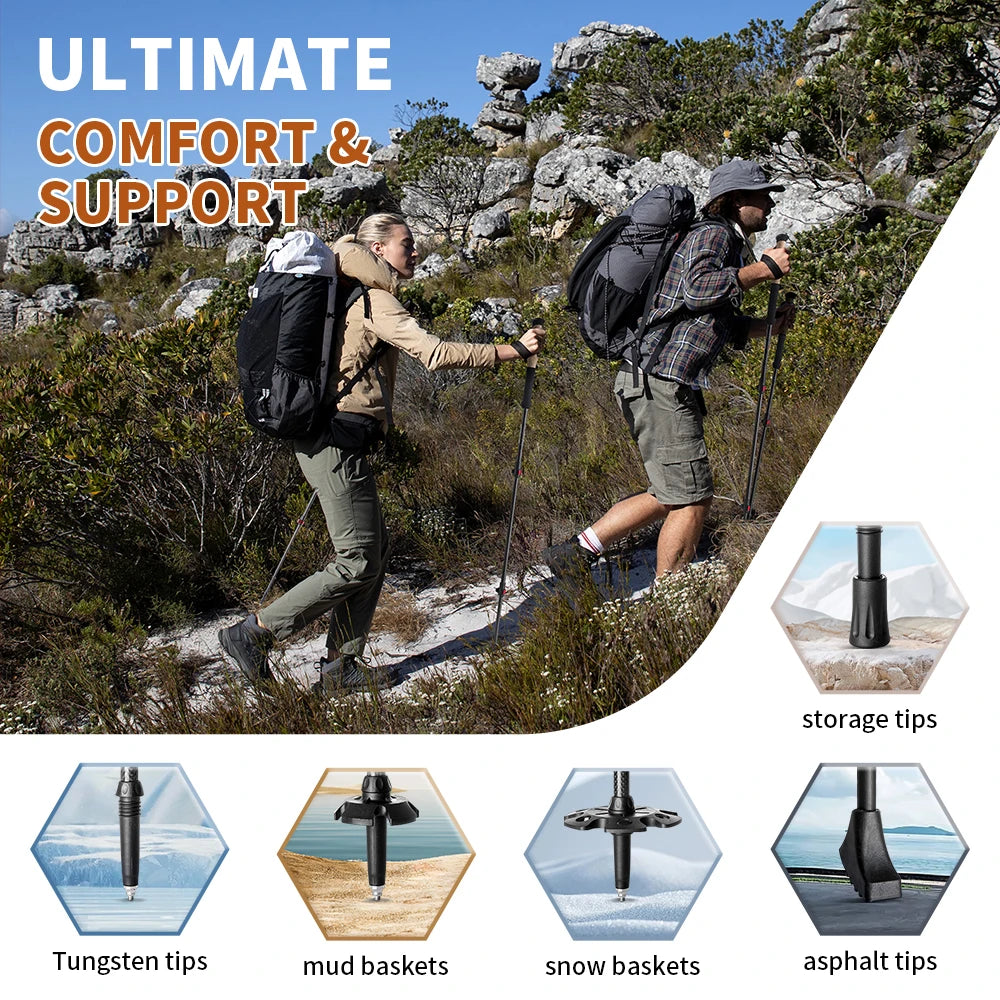 Trekking Poles Carbon Fiber Climbing Stick