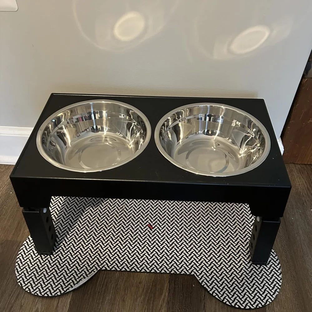 Elevated Dog Feeder Bowls Adjustable Raised Stand