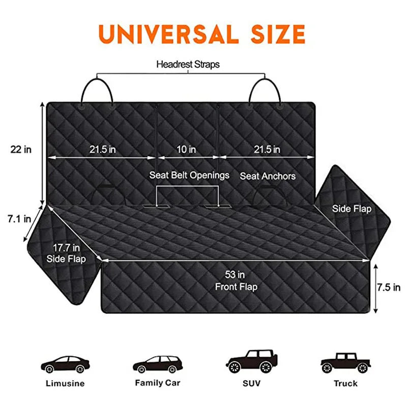 Dog car seat pad for cars trucks SUVs and other vehicles
