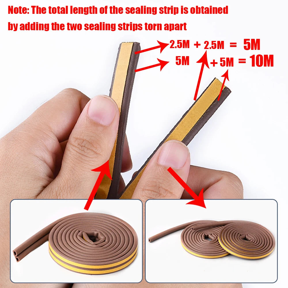 Door Insulation Seal Strip Tape Self-adhesive Acoustic