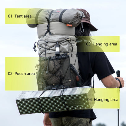 Camping Backpack 25+10L Large Capacity Travel Bag Outdoor