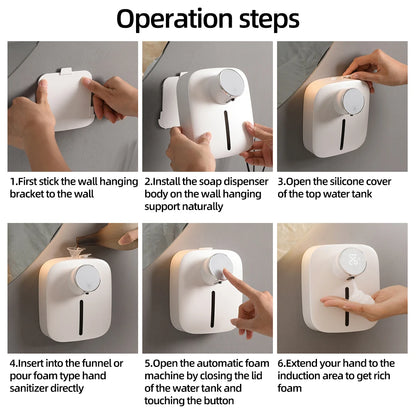 Wall-mounted Dispenser Soap USB Digital Temperature