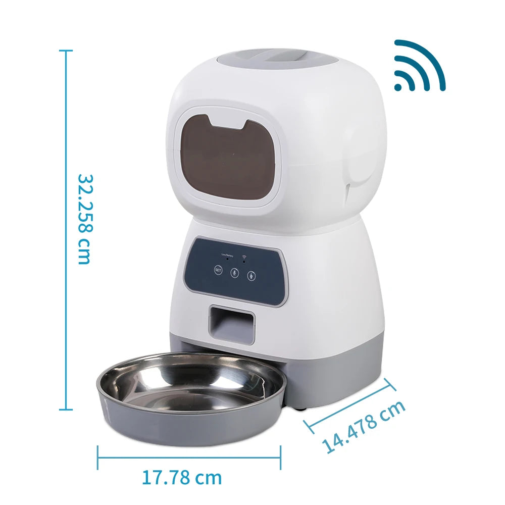 3.5L Automatic Pet Feeder For Cats WiFi Smart Swirl