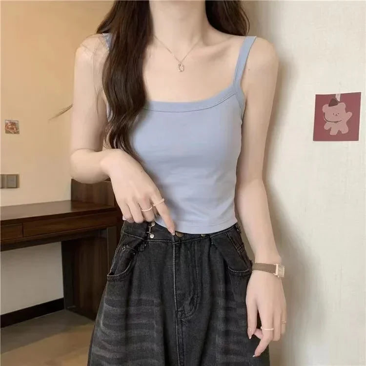 Crop Top Women Sexy Sleeveless Tops Fashion Female Tops