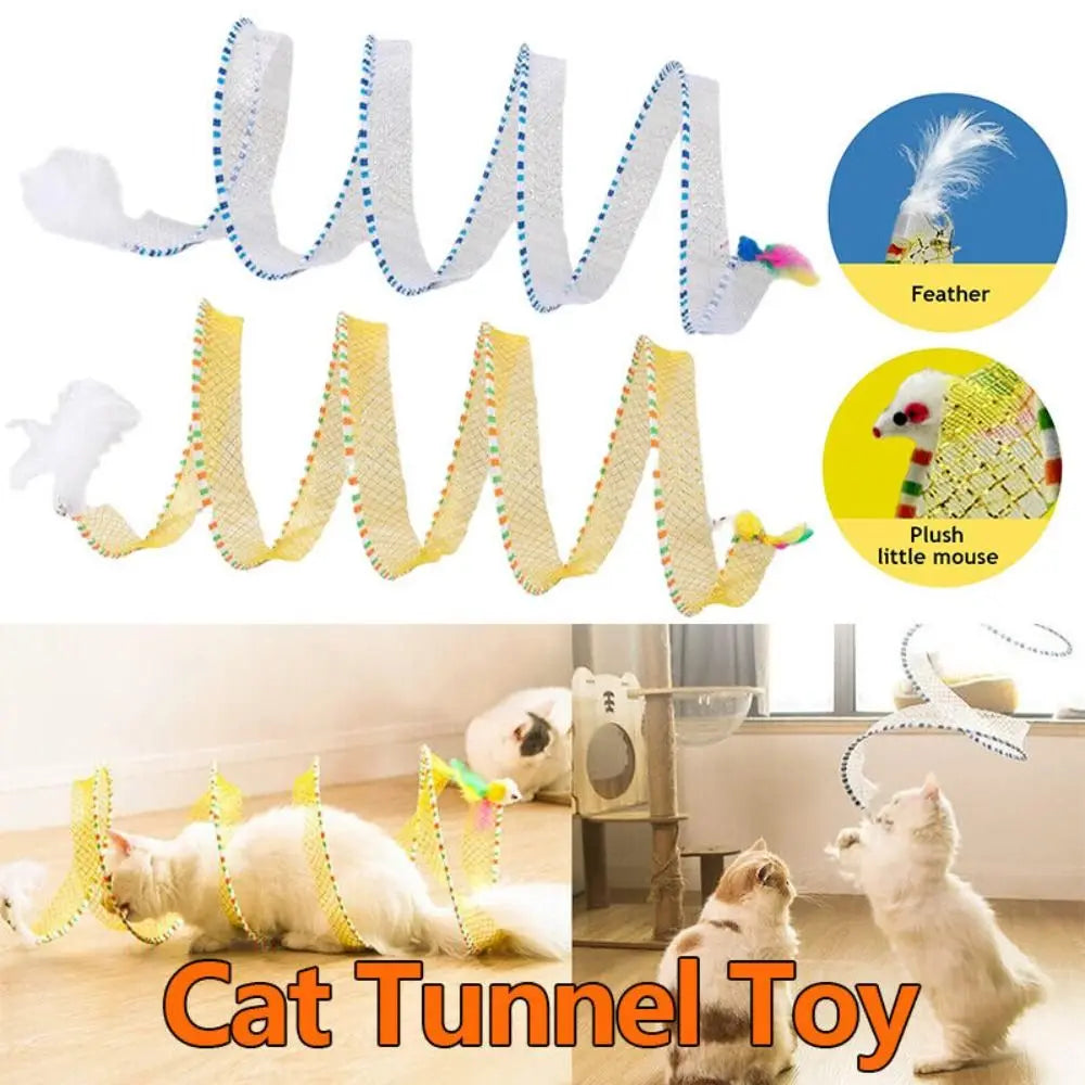 Creative Foldable Cat Coil Tunnel Toys Stretchable