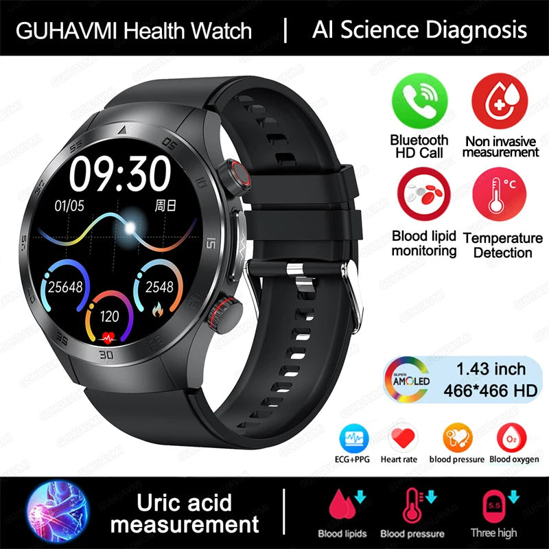 2025New Laser Therapy ECG+PPG Smartwatch For Men Women