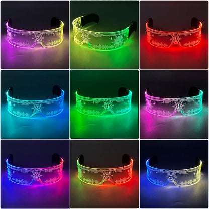 New Acrylic Luminous Glowing Cyberpunk Glasses LED Light