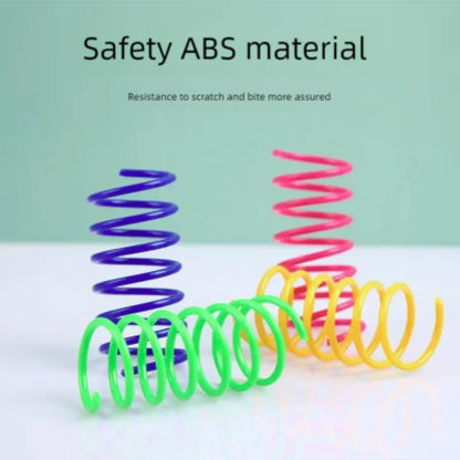 4/200Pcs Interactive Cat Spring Toy Spiral Colors