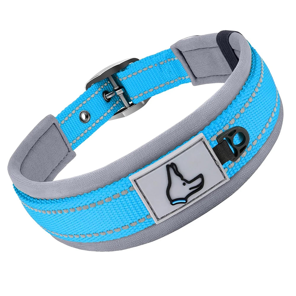 Padded Dog Collars Soft Reflective Wide Pet Collars