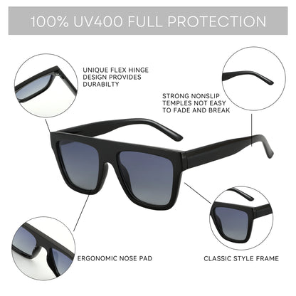 Retro Square Polarized Sunglasses Women Men Acetate