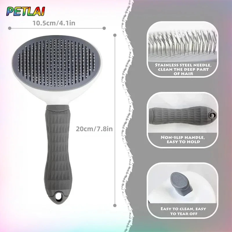 Pet Hair Removal Comb Self-Cleaning Cat Grooming Supplies