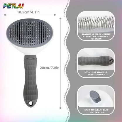 Pet Hair Removal Comb Self-Cleaning Cat Grooming Supplies