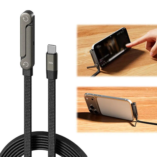 Sideways Phone Charger Invisible Stand Charging Cable
