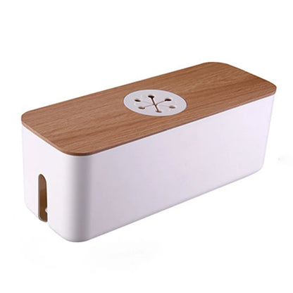Wooden Cable Storage Box Power Line Storage Case