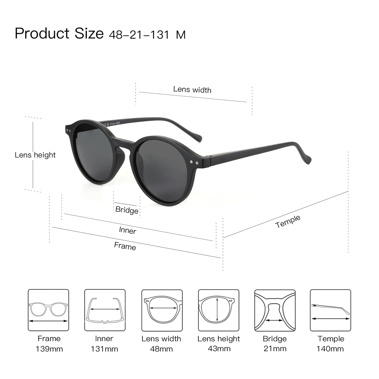 ZENOTTIC Small Round Sunglasses for Men Women Vintage