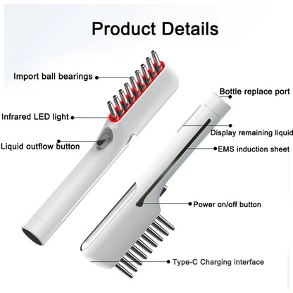 Electric Massage Comb LED Red Light Therapy Hair Growth
