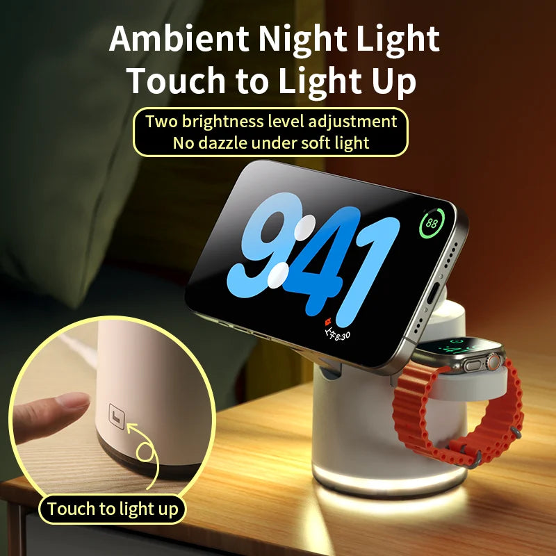 3-in-1 Fast Charging Station Stand Folding Holder