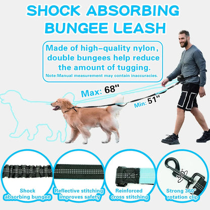 Free Dog Leash with Zipper Pouch Dual Padded Handles