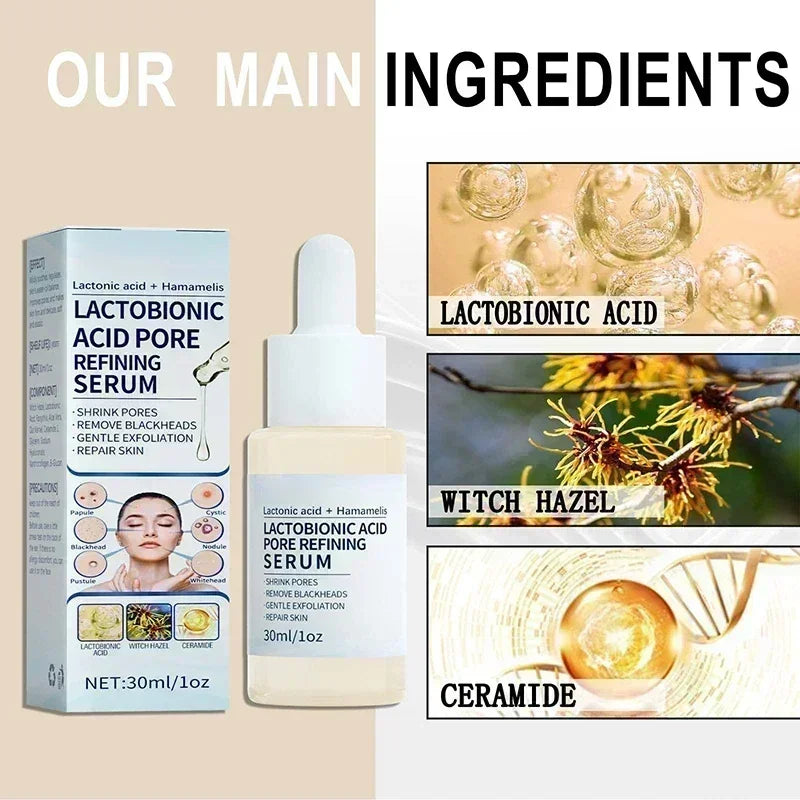 Lactobionic Acid Pore Shrink Serum Hyaluronic Face Moisturizing