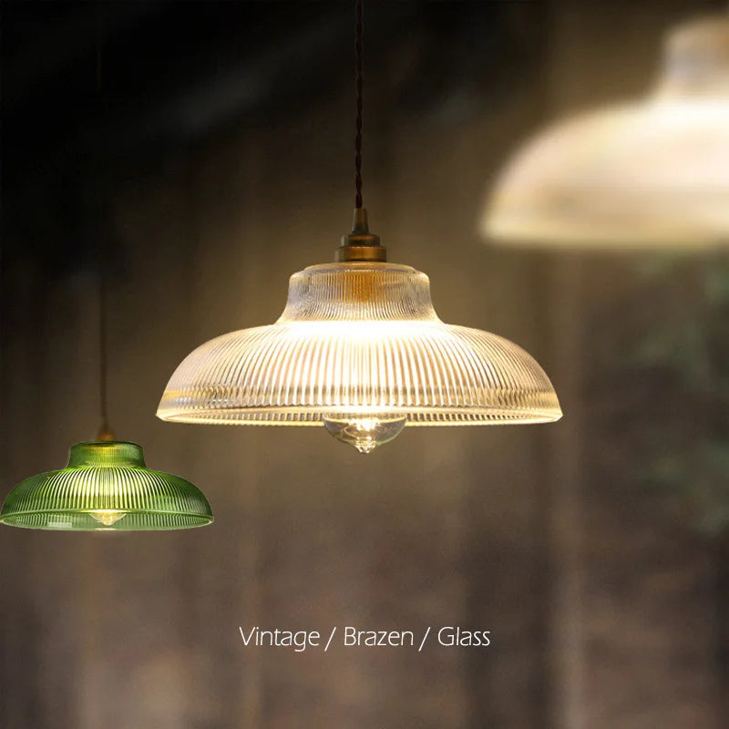 Nordic Glass Pendant Light Green Hanging Lamp Living Room
