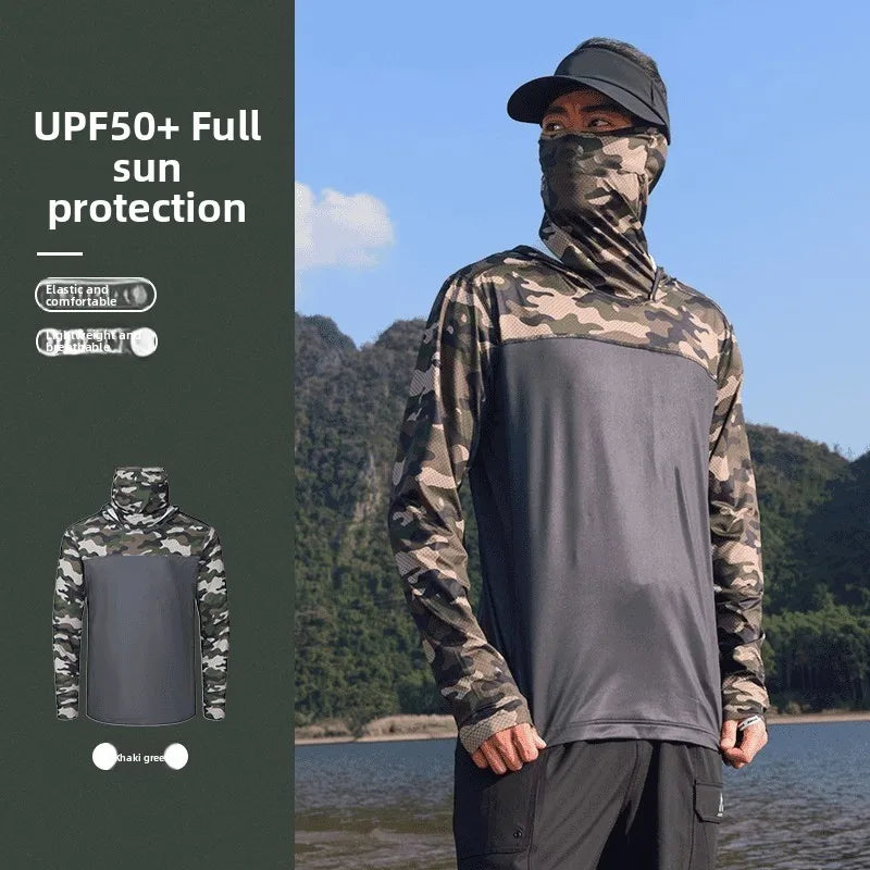 Men's Summer Outdoor Cycling Fiing Sun Protection Ice Silk