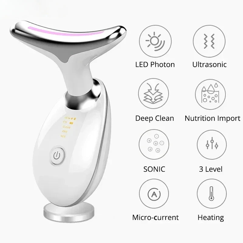 7 Color EMS Neck Beauty Device Face Lifting Massager