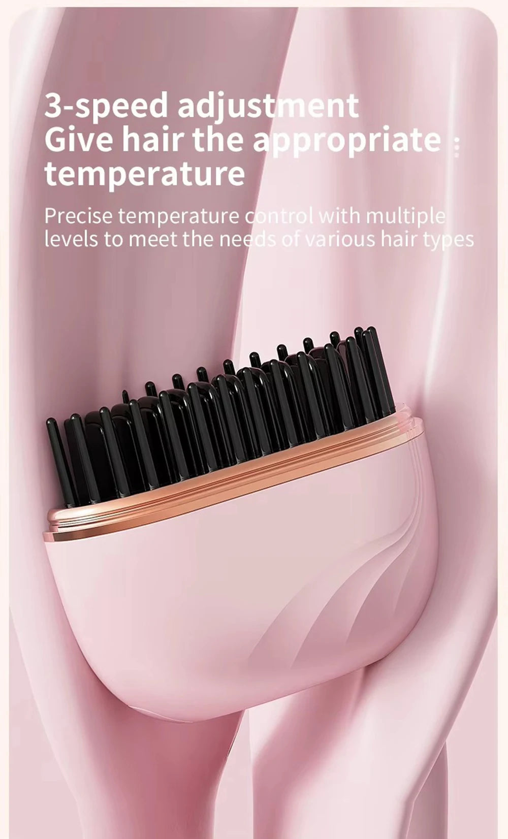 Wireless Hair Straightener Brush 2 in 1, Cordless Straightening