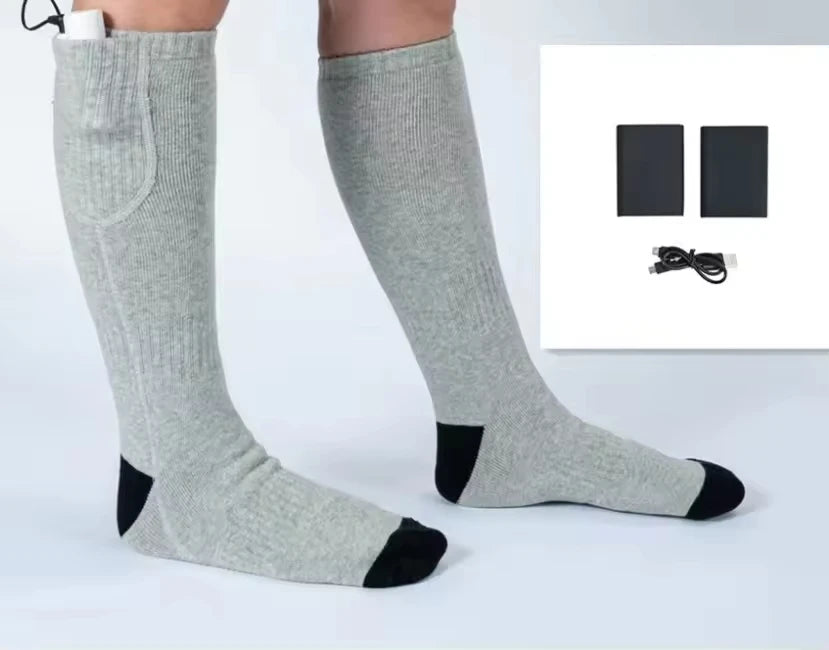 USB Rechargeable Electric Heated Socks 3 Heating Modes