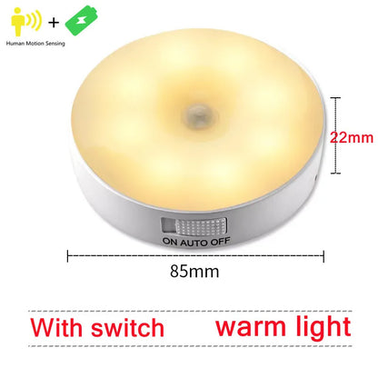 Motion Sensor Light Led USB NightLights Rechargeable Lamp