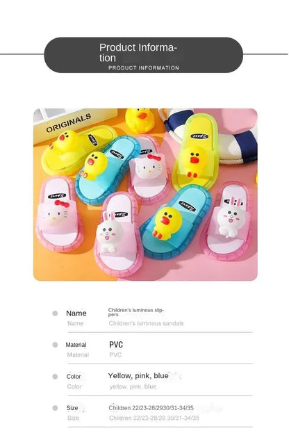 Luminous Children's Slippers Unicorn Crystal Shoes