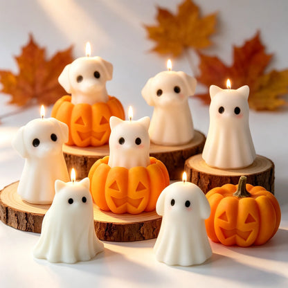 DIY Halloween Candle Spook Puppy Cat Silicone Mold