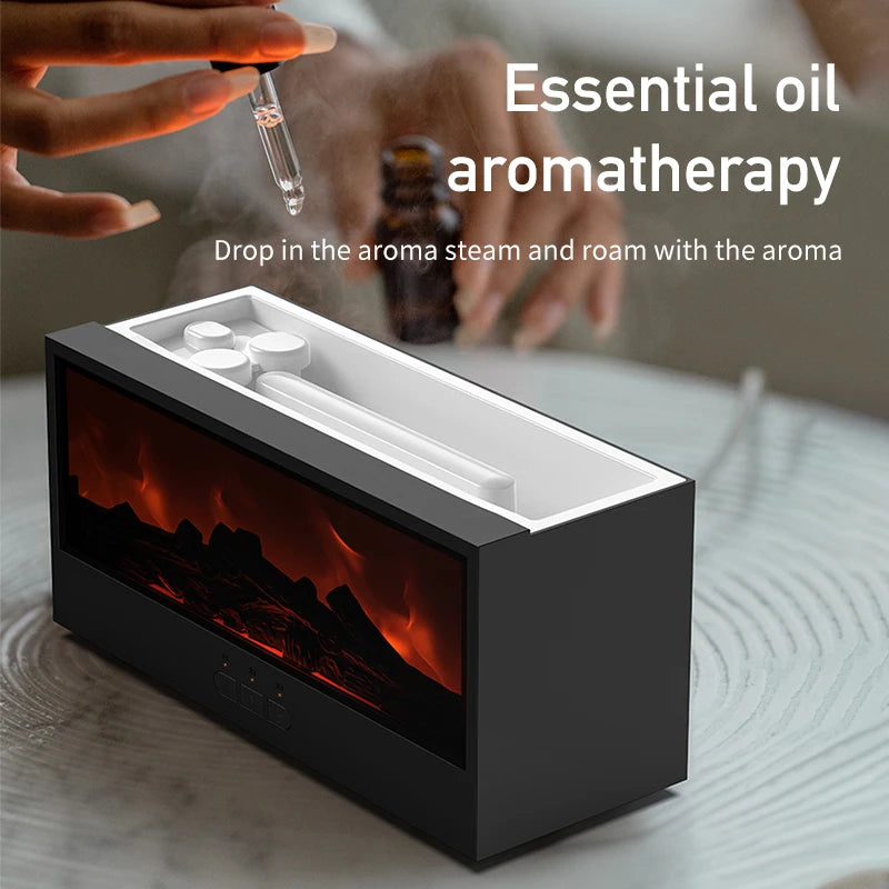 Creative Fireplace Air Humidifier Waterless Auto-Off Aroma