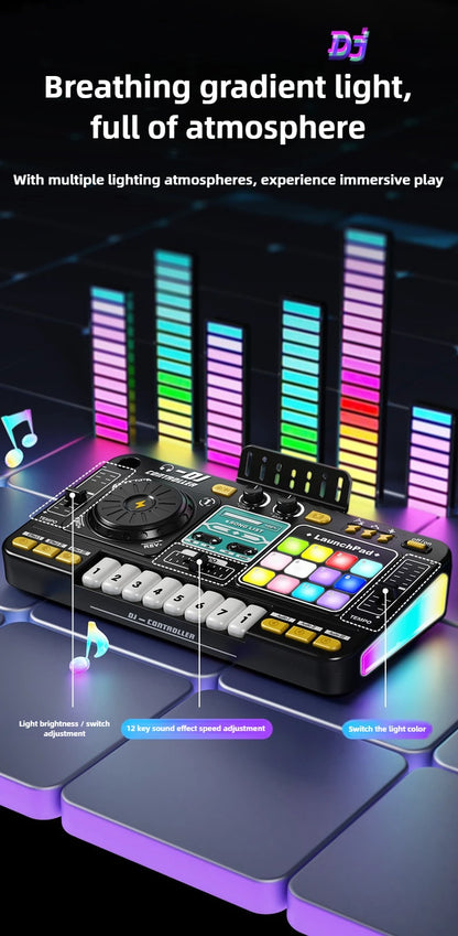 Kids Simulation DJ Mixer Controller Toys Multifunctional