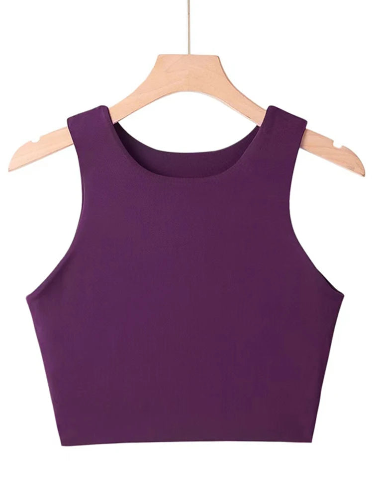 Summer Fashion Women Sexy Slim Tops O-neck Sleeveless