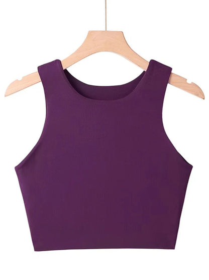 Summer Fashion Women Sexy Slim Tops O-neck Sleeveless