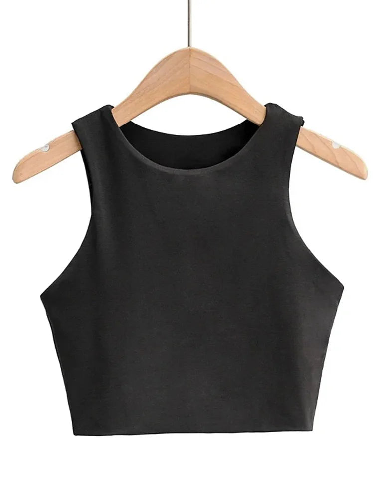 Summer Fashion Women Sexy Slim Tops O-neck Sleeveless