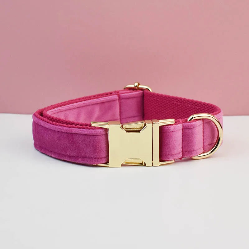 Velvet Collar Free Engrave Dog Collar Leash Dog Collars