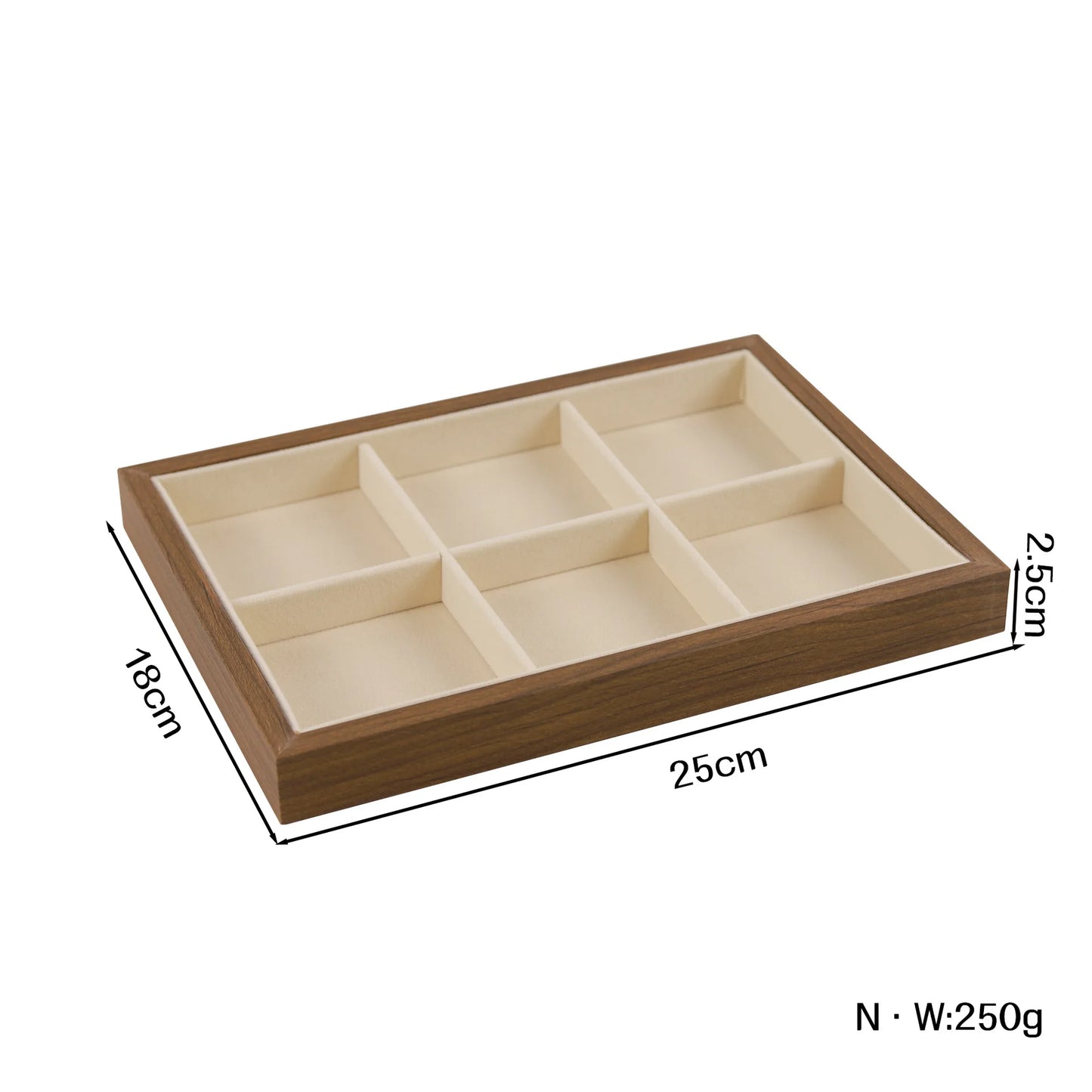 Solid Wood Jewelry Display Tray Stackable Storage