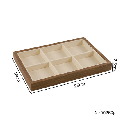 Solid Wood Jewelry Display Tray Stackable Storage