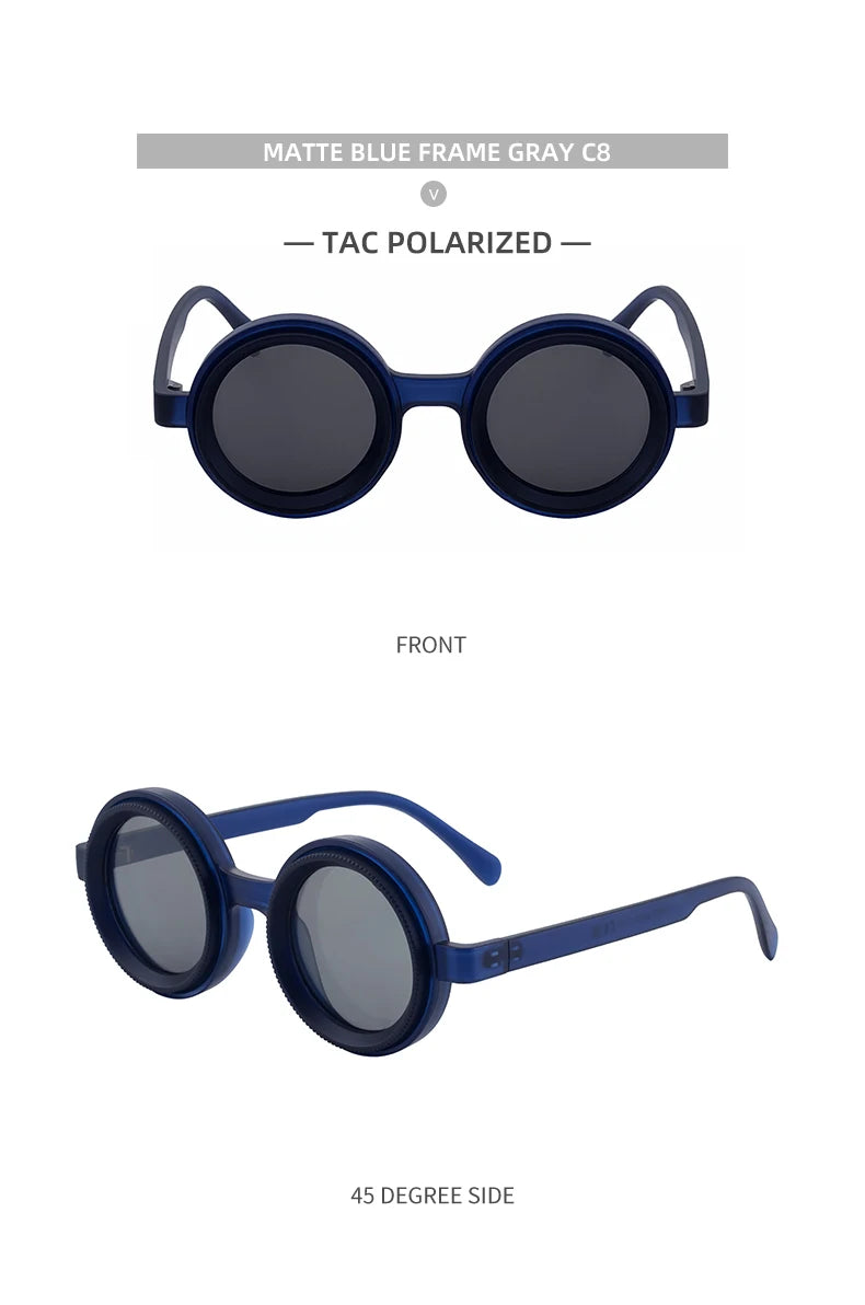 Polarized Small Frame Round Steampunk ND9 Adjustable